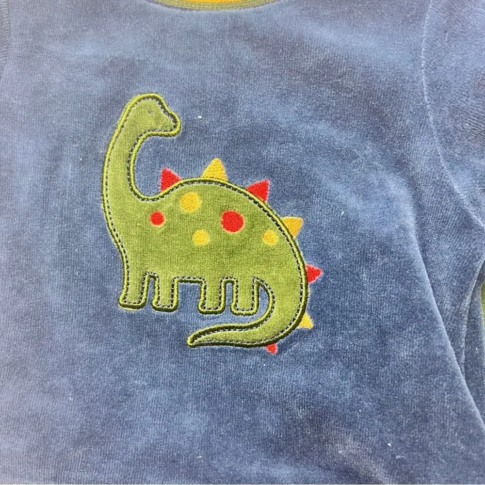 Little Me Baby Matching Velour Crewneck  Dino  Long Sleeve and Pants Set Sz 3M